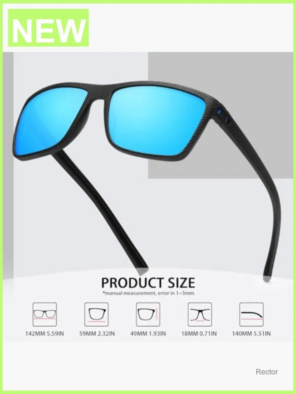 Square Polarized Sunglasses Men Vintage Driving